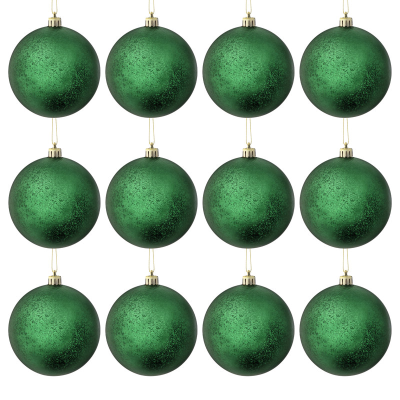 Ornement boule en mercure mat en plastique incassable de 80 mm , Vert