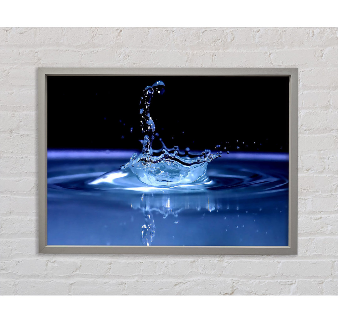 Water Splash Delight Blau Gerahmter Druck Wandkunst