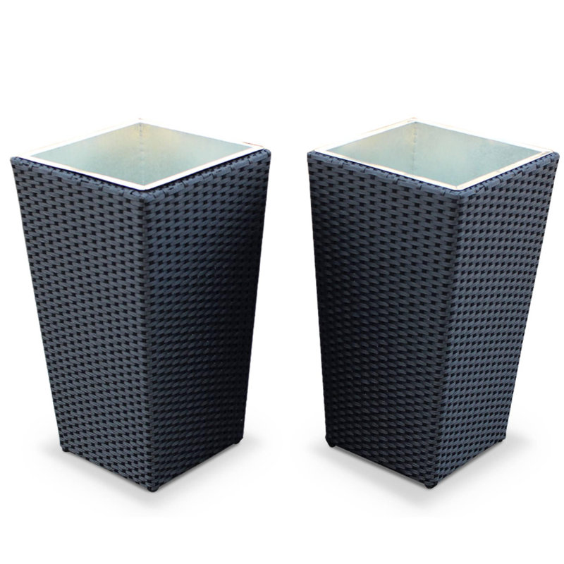 Reina Metal Pot Planter, Black
