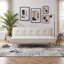 Canapé-lit convertible en tissu, futon multifonctionnel pliant pour salon, beige-579565785