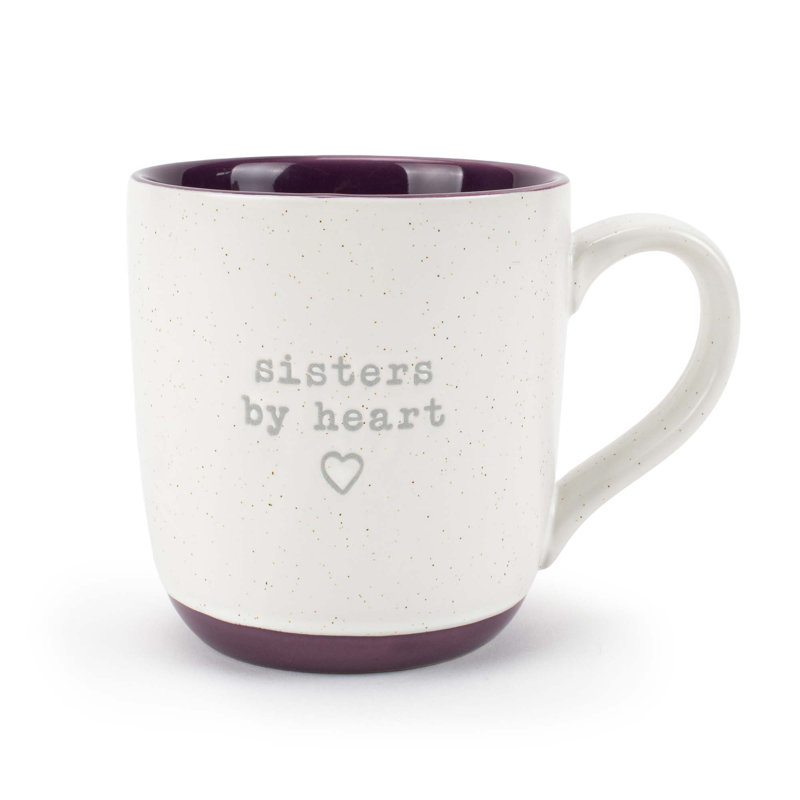 Ceramic Speckled Mug Typewriter-Font Sisters By Heart