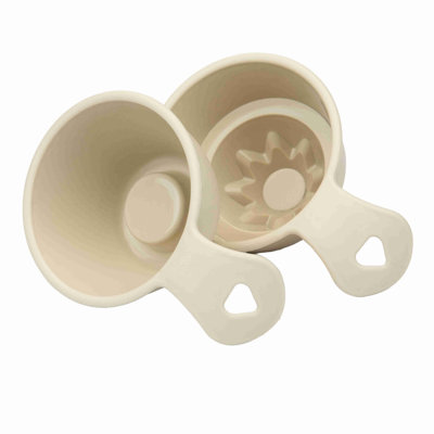BPA Free Cream Plastic Bowl Set (2 Pieces), 3.4 x 5.9 x 3.9 inches | 100% Durable Plastic, Lightweight and Versatile | Ideal for Serving Snacks and Meals, Not Microwave or Dishwasher Safe