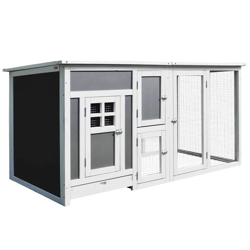 Toit de 63 po pour enclos en bois pour animal de compagnie, Gris / Blanc