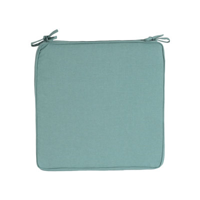 Roomfitters Noah Outdoor Dining Chair Cushion with Ties, Water Repellent Fabric, Teal Patio Pad