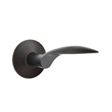 Mercury Wave/Drop Privacy (Bed & Bath) Door Lever with Round Rosette