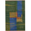 Hand-Knotted High-Quality Green, Blue, and Yellow Area Rug