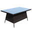 Table d'extérieur brun avec verre trempé - aluminium, brun et brun