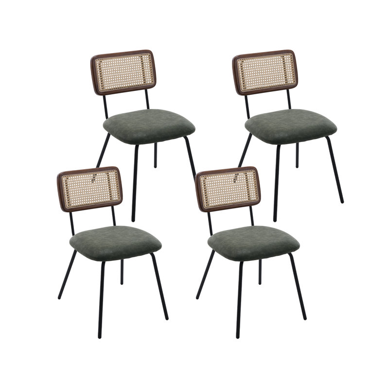 Chaise d'appoint noire Lashounda, Vert