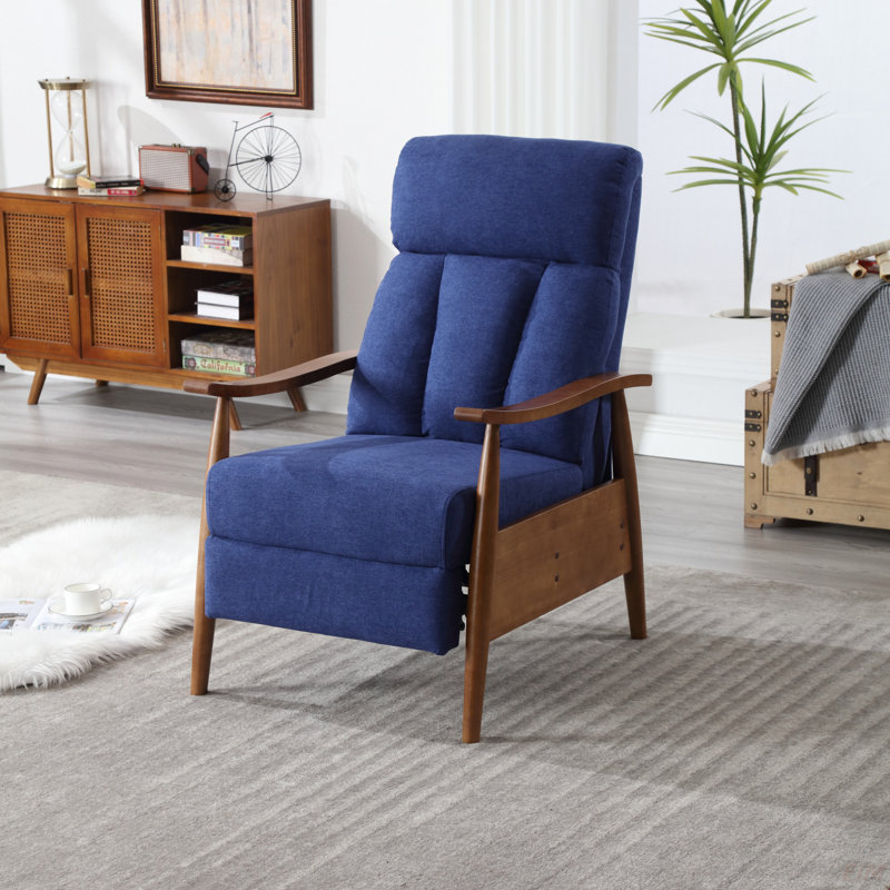 Fauteuil inclinable rembourré bamber, Lin bleu