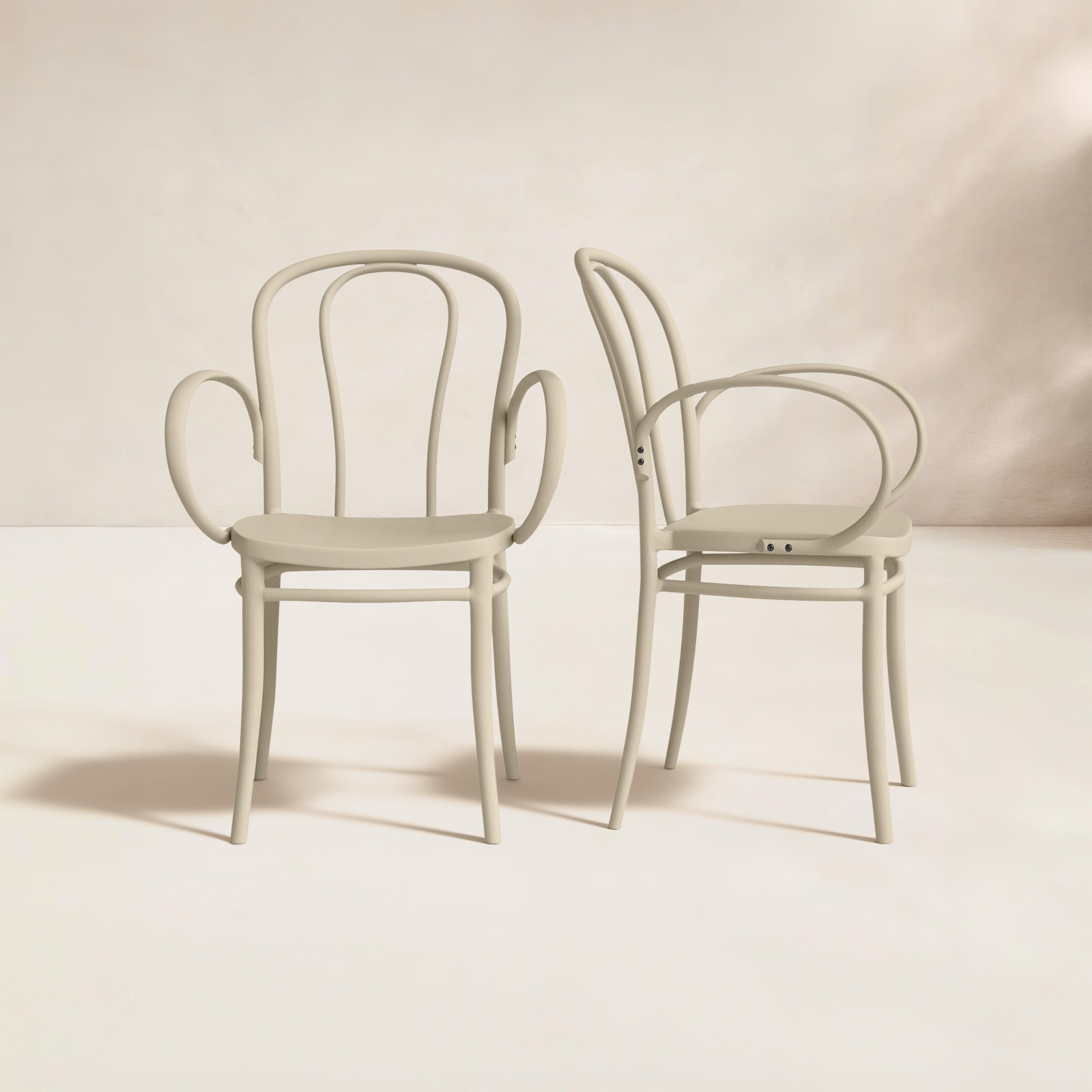 Farrah Stackable Patio Armchair, Taupe