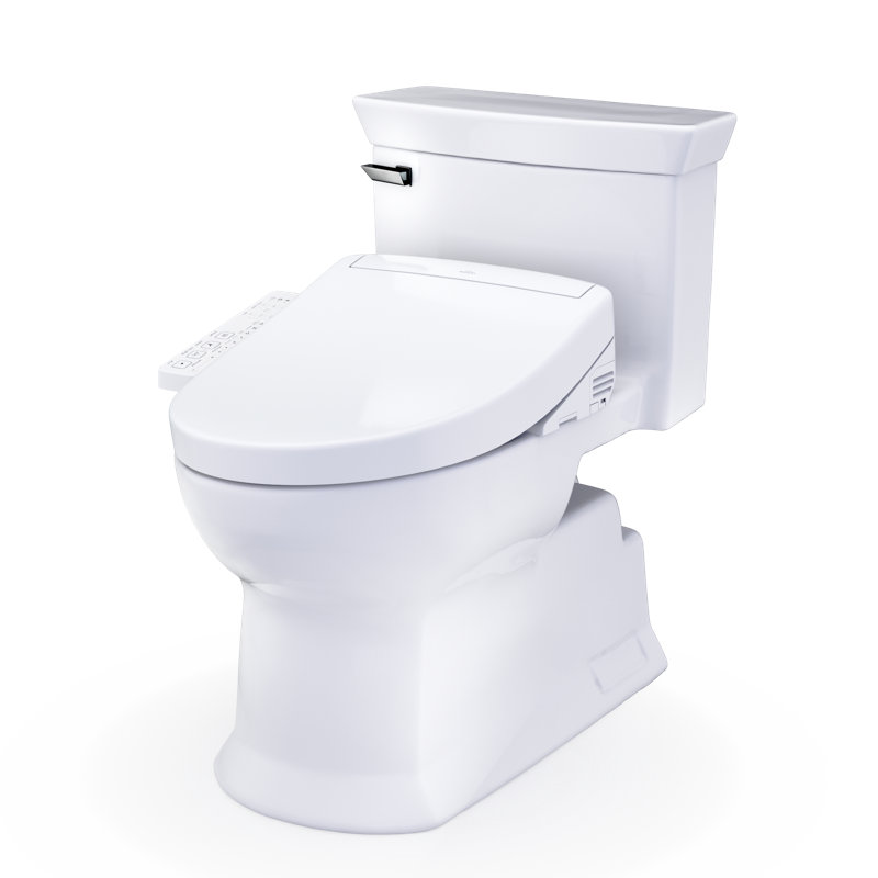TOTO® WASHLET®+ Soirée® Elongated 1.28 GPF Universal Height Toilet with S2 Bidet Seat, Cotton White - MW9643346CEFG#01