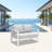 50" All-Weather Aluminum Patio Loveseat With Thick Light Gray Cushions & White Frame-3505690-3505694