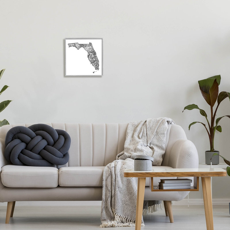 Florida State, typographie de villes, estampe numérique texturée encadrée par le samedi soir Post_aq-517