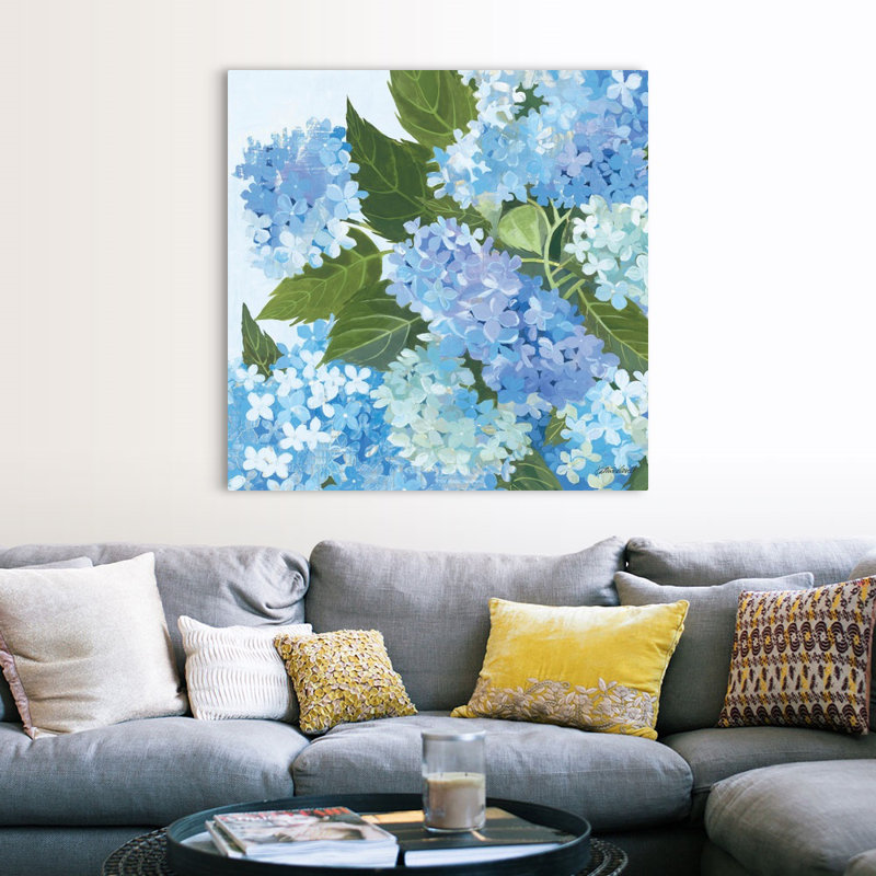 Art décoratif sur toile Hydrangea I, Toile tendue, H 48 po x l 48 po x P 1,25 po