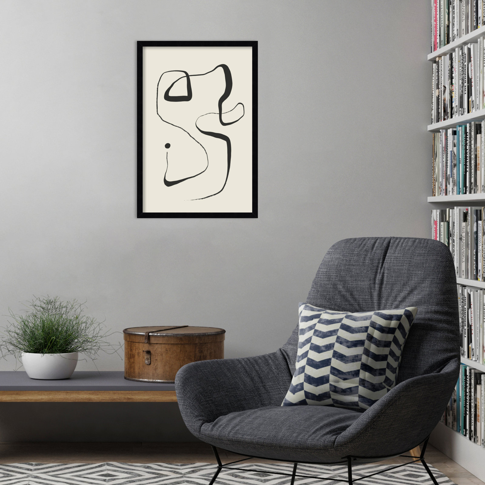 Galya "The Point" Print by Treechild, 25" H x 17" W, Black