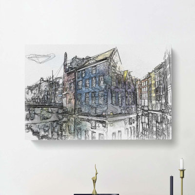 Reflections Of Amsterdam In Abstract - Wrapped Canvas