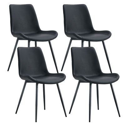 Chaise d'appoint en similicuir (ensemble de 4)