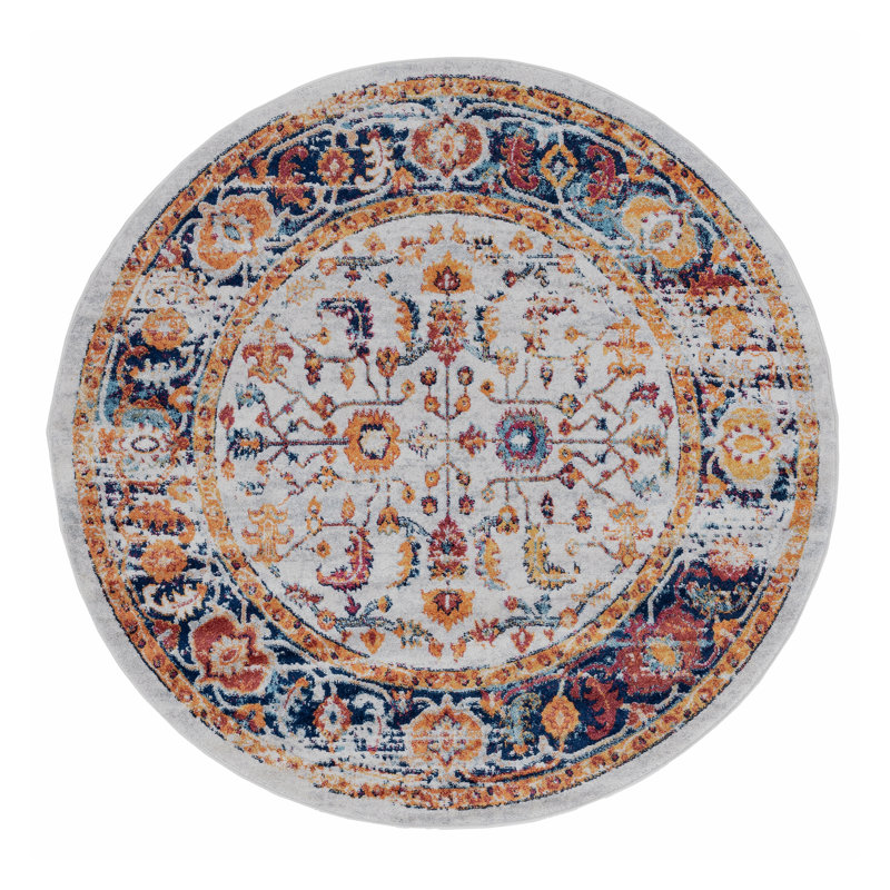 Honig Geometric Indoor Rug, Round 6'7"