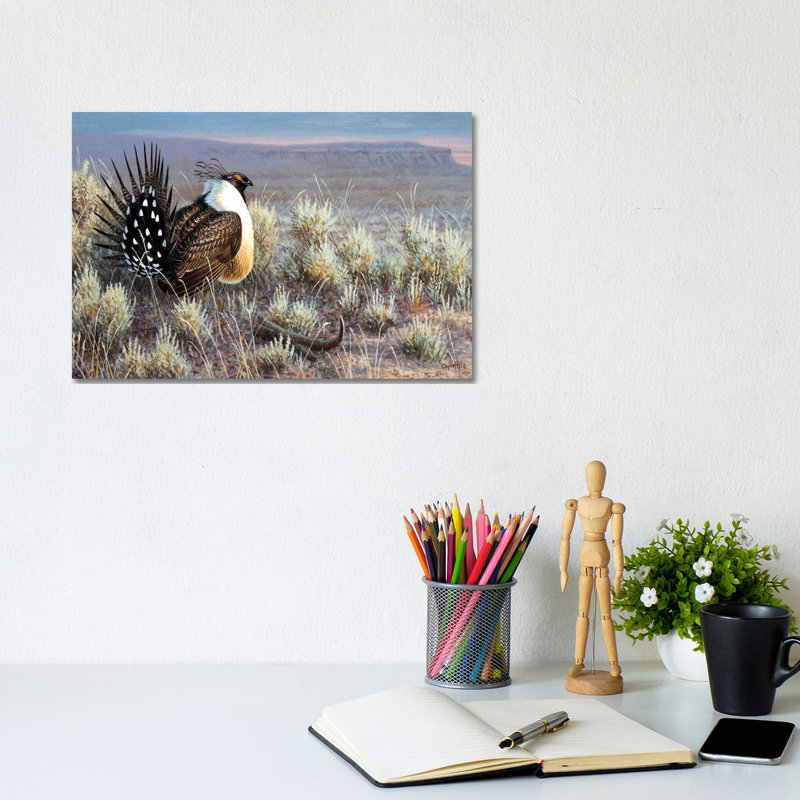 «Sage Grouse» par Cynthie Fisher - impression sur toile tendue, H 8 po x l 12 po x P 0,75 po