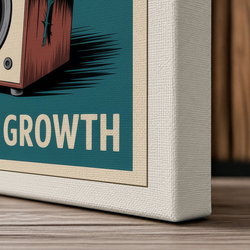 Release and Grow Retro - Wrapped Canvas, 24x16 - 61.0 x 40.6 cm, Cream Border