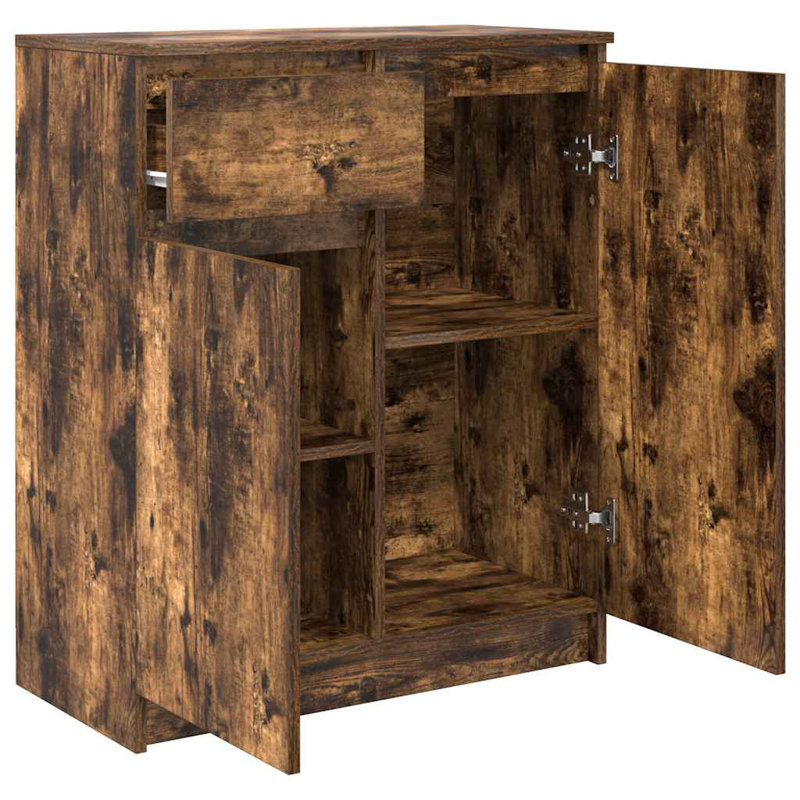 Sideboard With Drawer 71X35x84 Cm Engineered Wood, Smoked Oak