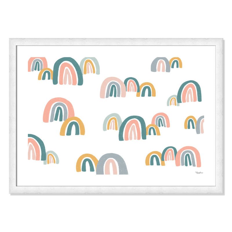 Décoration murale pour enfants, H 26,5 po x l 36,5 po x P 0,63 po, Encadré plat à grain de bois blanc