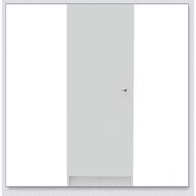 Armoire de rangement à porte simple avec quatre tablettes intérieures Belleria - Blanc