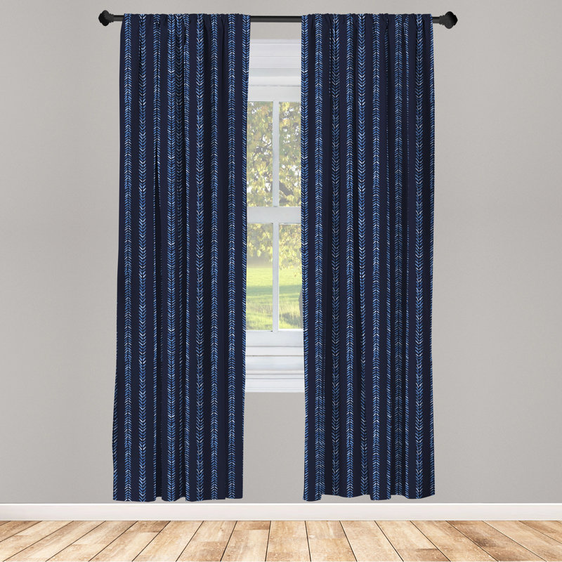 Herringbone Semi-Sheer Rod Pocket Curtain Panels, 28" x 84"