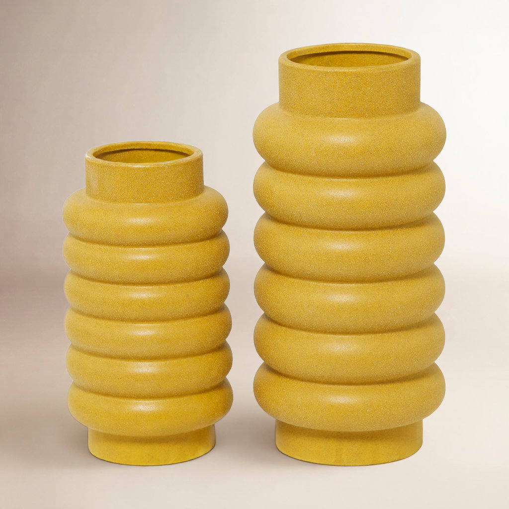 Alix Stoneware Table Vase, Yellow