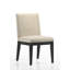 5 chaises de 59 po en ébène noir avec sièges ergonomiques en tissu beige, bois massif et coussins de chaise de table contemporains,