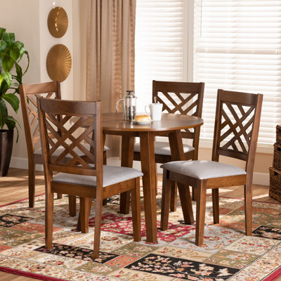 Delphia 5 - Piece Ruberwood Solid Wood Dining Set by Red Barrel Studio