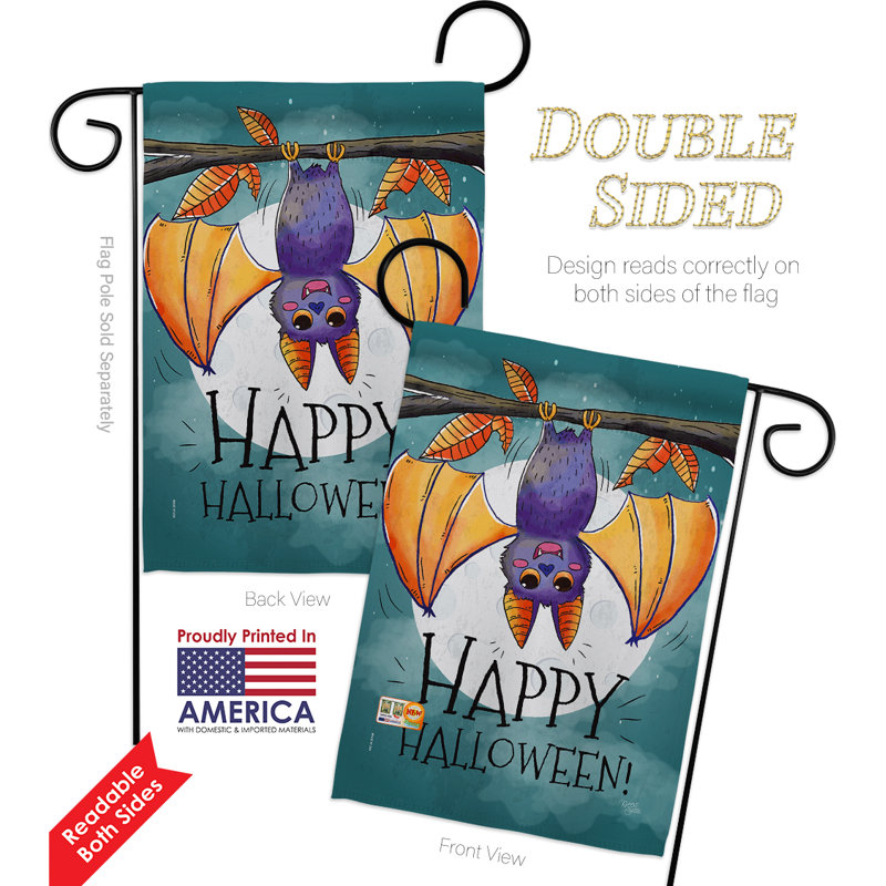 Double Sided 18.5'' H x 13'' W Polyester Garden Flag, Polyester, Purple/Yellow/Aqua Blue