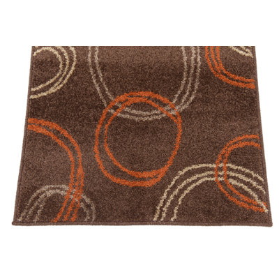 Tapis brun à motif abstrait Jachim