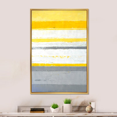 Grey And Yellow Modern Art II - Modern & Contemporary Canvas Art Print
