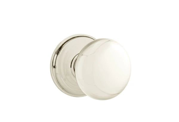 Ensemble de mortaise intérieure Emtek avec rosette Watford et bouton Providence (LH), Nickel poli