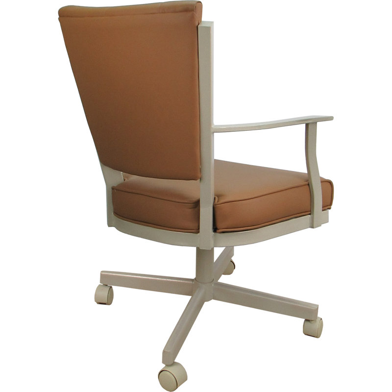 Fauteuil pivotant en cuir pivotant, Brown, Beige