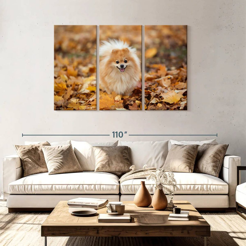 Brampt German Spitz On An Autumn Walk, 48" H x 74" W