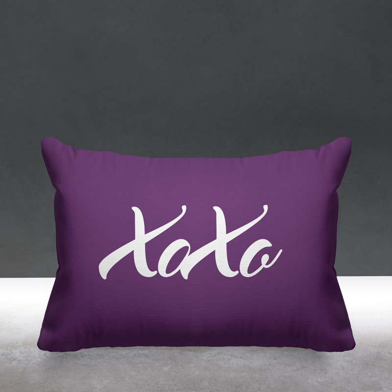 Housse et insert de coussin rectangulaire Asox Xoxo, Mauve
