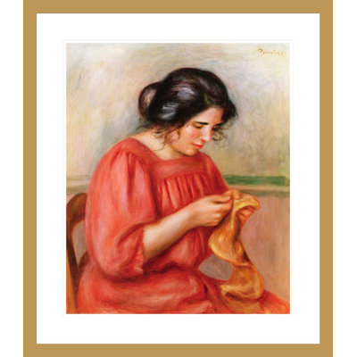 Gabrielle darning par Pierre-Auguste Renoir, impression giclée encadrée