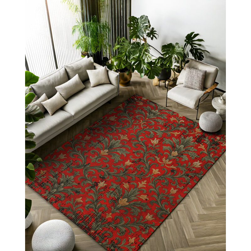 Tapis en coton et polyester à imprimé numérique Atlas Collection, Tapis de couloir 3 pi 4 po x 10 pi 6 po
