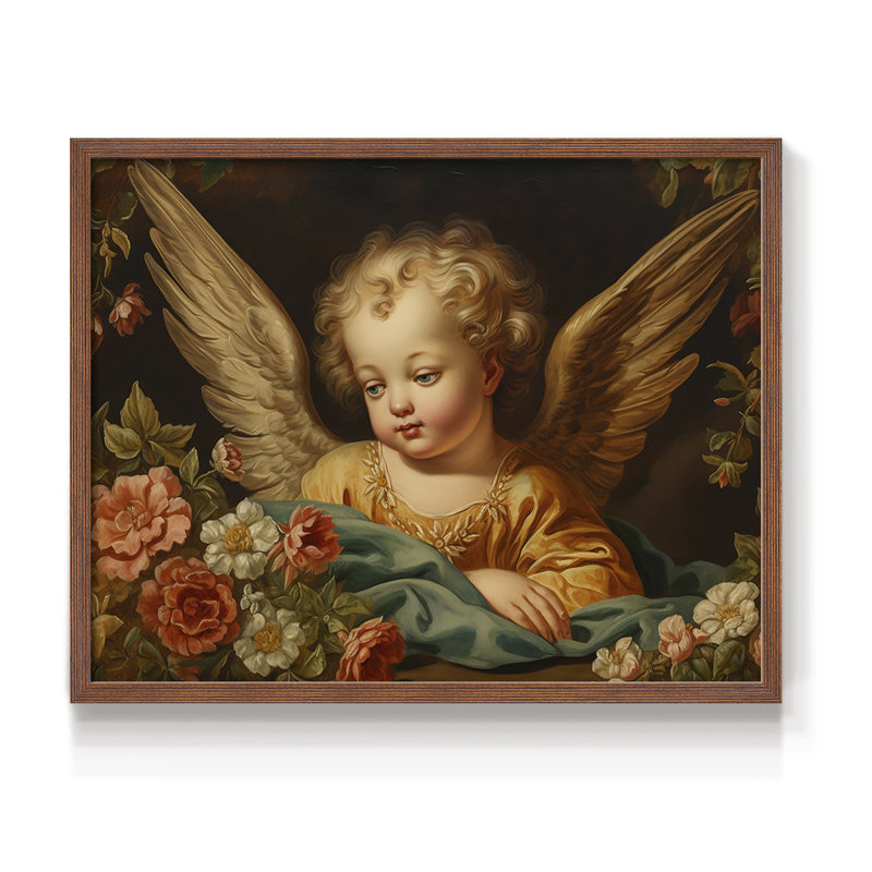 Angels From Above-LIX - Reproduction encadrée - Restickable, H 16 po x l 20 po, Noyer