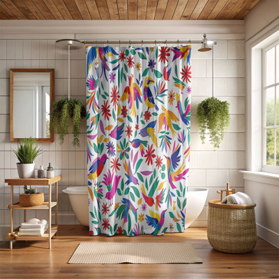 Mexican Embroidery - 1 Piece Standard Shower Curtain