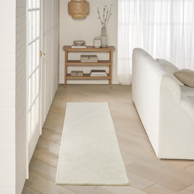 Tapis d'intérieur moderne ivoire 2 pi 3 po x 7 pi 6 po DKNY