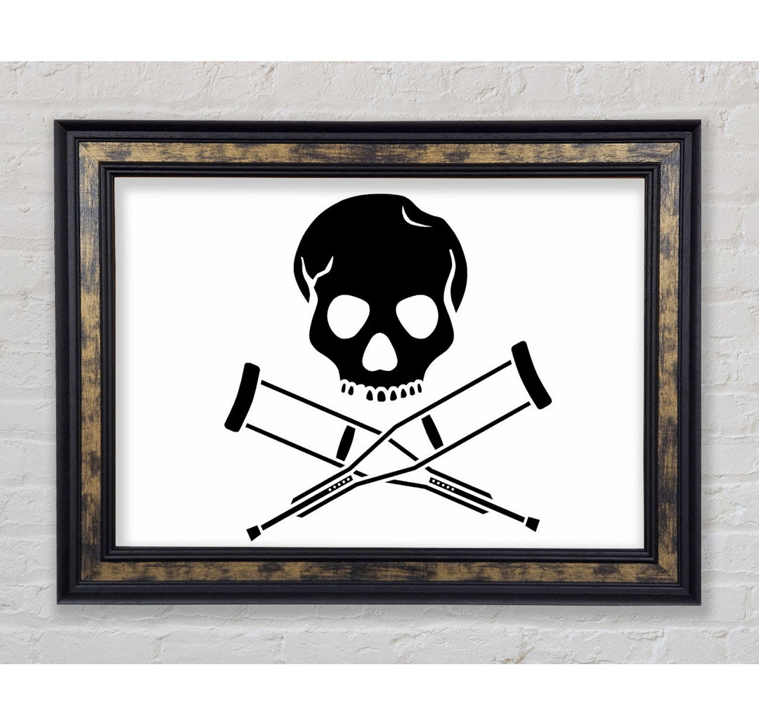 Jackass Skull N Bones B N W - Bilderrahmen Kunstdrucke