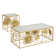 Lilliann Gold Finish Peony And Ginkgo Coffee And End Table Set With Mirror Top