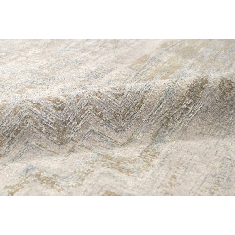 Hand-Knotted High-Quality Gray and Gray Area Rug