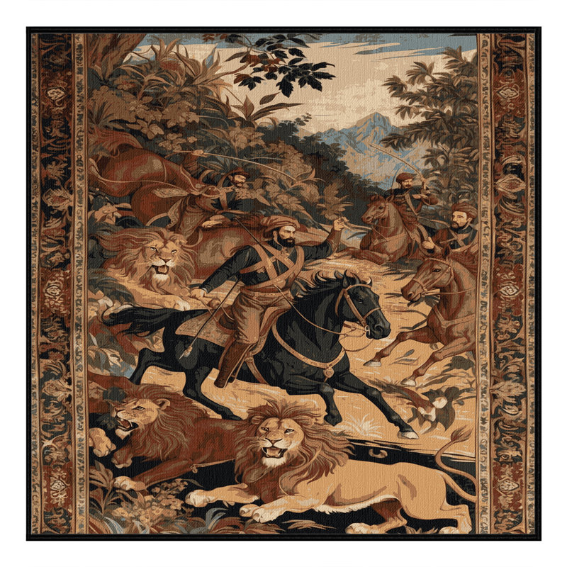 Tapis brun lavable à la machine, Carré 5 pi