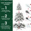 Arbre de Noël enneigé 7 pi avec 1514 pointes, arbre à charnières enneigé réaliste PE + PVC avec support en métal, arbre de Noël artificiel complet pour la décoration des Fêtes-2076472950