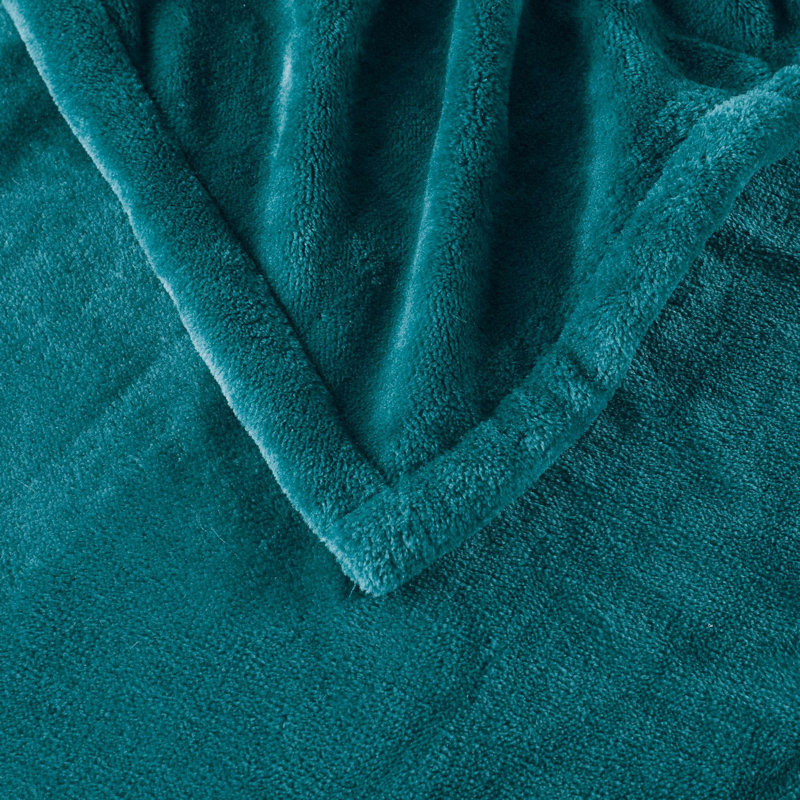 Jeté chauffant en peluche surdimensionné, Bleu sarcelle