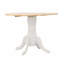 Table de salle à manger ronde naturelle brun et blanc avec abattant